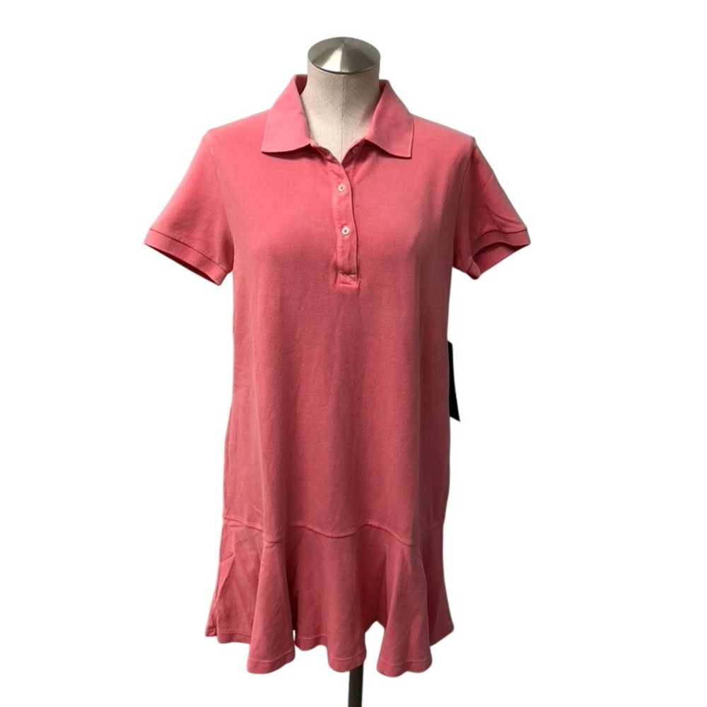 Tuckernuck Polo Dress Womens XS Women Pink Ruffle Hem Short Sleeve S187808